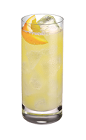 The Passion Fruit Lemonade is a yellow colored drink made from Smirnoff Passionfruit vodka, lemonade and a lemon, and served over ice in a highball glass.