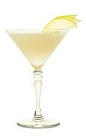 The Peachtree Martini is made from peach schnapps, vodka and orange juice, and served in a chilled cocktail glass.
