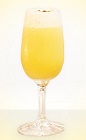 The Pisco Flip cocktail recipe is a yellow colored drink made in the classical method from Fontana Pisco, egg yolk and simple syrup, and served in a sherry glass.