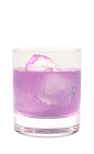 The Purple Harmonie is a purple drink made from Hpnotiq Harmonie and lemon-lime soda, and served in a rocks glass over ice.