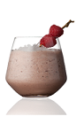 The Rose Streaked Horizon is made from Amarula cream liqueur, heavy cream, crushed ice and raspberries, and served in a rocks glass.
