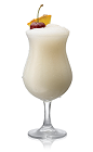 The Select Pina Colada is a cream colored cocktail made form Bacardi rum, pineapple juice and coconut cream, and served in a chilled parfait glass.