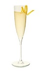 The St-Honore 75 is a clear colored drink made from St-Germain elderflower liqueur, lemon juice and champagne, and served in a chilled champagne glass.