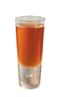 The Straight Comfort is an orange colored drink made from Southern Comfort 100 proof and served in a chilled shot glass.