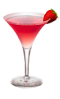 The Strawberry Sensation is a red colored cocktail made from Smirnoff strawberry vodka, pineapple juice, orange juice and lemon-lime soda, and served in a chilled cocktail glass.