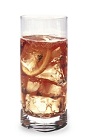 The Sweet P is a peach colored drink made from DeKuyper pomegranate schnapps and sweet tea, and served over ice in a highball glass.