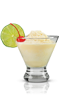 The White Party is a tropical dessert cocktail made from New Amsterdam vodka, pineapple juice and vanilla ice cream, and served in a chilled rocks glass.