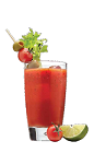 The Ultimate Spicy Bloody Mary drink recipe is the perfect morning-after cocktail made from Three Olives vodka, tomato juice, Tabasco sauce and Worcestershire sauce, and served over ice in a highball glass.