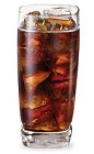 The Vanilla Coin is a brown drink made from vanilla liqueur and Coke, and served over ice in a highball glass.