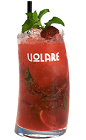 The Raspberry Mojito is a red colored drink recipe made from raspberry liqueur, white rum, mint, sugar, raspberries and club soda, and served over ice in a highball glass.