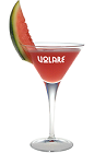 The Watermelon Martini is a great summer cocktail taking full advantage of the summer watermelon harvest. A red colored drink recipe made from Volare Watermelon liqueur, vodka, watermelon, simple syrup and lemon juice, and served in a chilled cocktail glass garnished with watermelon.