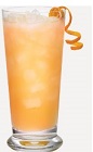The Whale's Breath is an orange colored drink recipe made from Burnett's spiced rum, cranberry juice and orange juice, and served over ice in a highball glass.