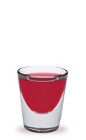 The Woo-Woo is a red shot made from peach schnapps, vodka and cranberry juice, and served in a chilled shot glass.