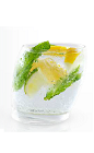 The Yeyo Mojito is a colorful drink made from Yeyo tequila, simple syrup, lime, lemon and mint, and served over ice in a rocks glass.
