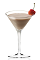 The Amarula-Rula is a brown colored cocktail made from Amarula cream liqueur, fresh cream and cherry liqueur, and served in a chilled cocktail glass.