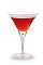 The Baked Strawberry-tini is a red cocktail made from strawberry schnapps, bourbon and vanilla liqueur, and served in a chilled cocktail glass.