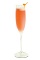 The Bois de Rose is a orange-colored cocktail perfect for New Year's Eve, made from St-Germain elderflower liqueur, Aperol, gin, lemon juice and champagne, and served in a chilled champagne flute.