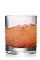 The Chateau Patron is an orange drink made from Patron tequila, red wine, white wine and raspberries, and served over ice in a rocks glass.