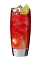 The Cherry Pomegranate Lemonade is a red drink made from Southern Comfort cherry, pomegranate juice and lemonade, and served over ice in a highball glass.