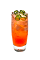 The Cranberry Grand is an orange drink made from Smirnoff cranberry vodka, grapefruit juice, lime juice, grenadine and club soda, and served over ice in a highball glass.