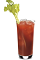 The Fiery Bloody Mary is a red drink made from SoCo Fiery Pepper, Bloody Mary mix and lime, and served over ice in a highball glass.