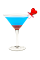 The Hpnotiq Heartbreaker is a blue drink cocktail made from Hpnotiq liqueur, raspberry vodka, club soda and grenadine, and served in a chilled cocktail glass.