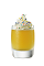 The Iced Birthday Cake is an orange colored shot made from Smirnoff Iced Cake vodka, hazelnut liqueur, pineapple juice and whipped cream, and served in a chilled shot glass.