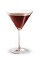 This variation of the classic Kir Royale cocktail is served in a cocktail glass. A red drink, made from creme de cassis and chilled wine.