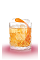 The Old Fashioned cocktail is a classic orange colored drink made from Mandarine Napoleon orange liqueur, bourbon and bitters, and served over ice in a rocks glass.