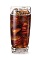 The Raspberry Thrill is a brown drink made from Razzmatazz raspberry schnapps, vanilla liqueur and cola, and served over ice in a highball glass.
