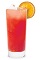 The Red and Sloe is a sweet red colored drink made from sloe gin, bourbon and orange juice, and served over ice in a highball glass.