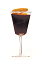 The Roba Dolce cocktail recipe is mamde from Creole Shrubb orange liqueur, Averna Amaro and espresso, and served in a wine glass.