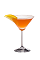 The Ruby Martini is an orange colored cocktail made from Smirnoff citrus vodka, triple sec, pink grapefruit juice, simple syrup and lemon, and served in a chilled cocktail glass.