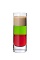 The Squashed Frog is a multi-colored layered shot made from Midori melon liqueur, advocaat and grenadine, and served in a chilled shot glass.