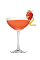 The Strawberry Shortcake Martini is a peach colored cocktail made from Smirnoff Iced Cake vodka, amaretto liqueur, lemonade and strawberries, and served in a chilled cocktail glass.