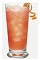 The Sunny Sangria is a red colored drink recipe made from Burnett's pink lemonade vodka, cherry vodka, lime juice, strawberry juice and lemon, and served over ice in a highball glass.