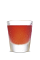 The Sweet Vengeance is an orange colored shot made from SoCo Fiery Pepper, orange juice and cranberry juice, and served in a chilled shot glass.