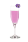 The Dash is a pink cocktail made from Hpnotiq Harmonie, champagne, gin and lemon juice, and served in a chilled champagne flute.
