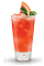 The Tropical Delight is an orange colored drink perfect for any summer or pool party. Made from Finlandia mango vodka, mint, pink grapefruit, raspberries and lemonade, and served over ice in a highball glass.