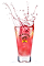 The Twisted Pink drink is made from Malibu coconut rum, cranberry juice and grapefruit juice, and served over ice in a highball glass.
